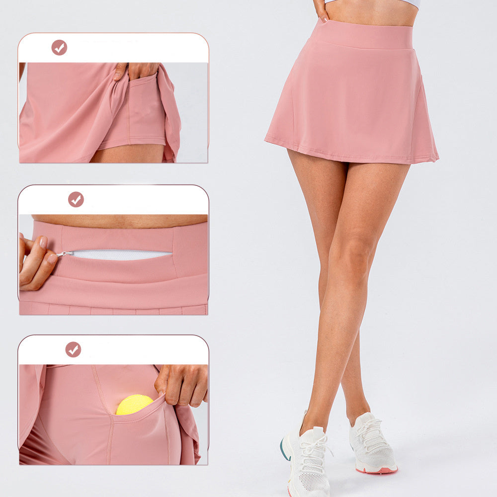High Quality golf  Tennis Skirt With Zipped Pocket Women Pleated Sports Skirt