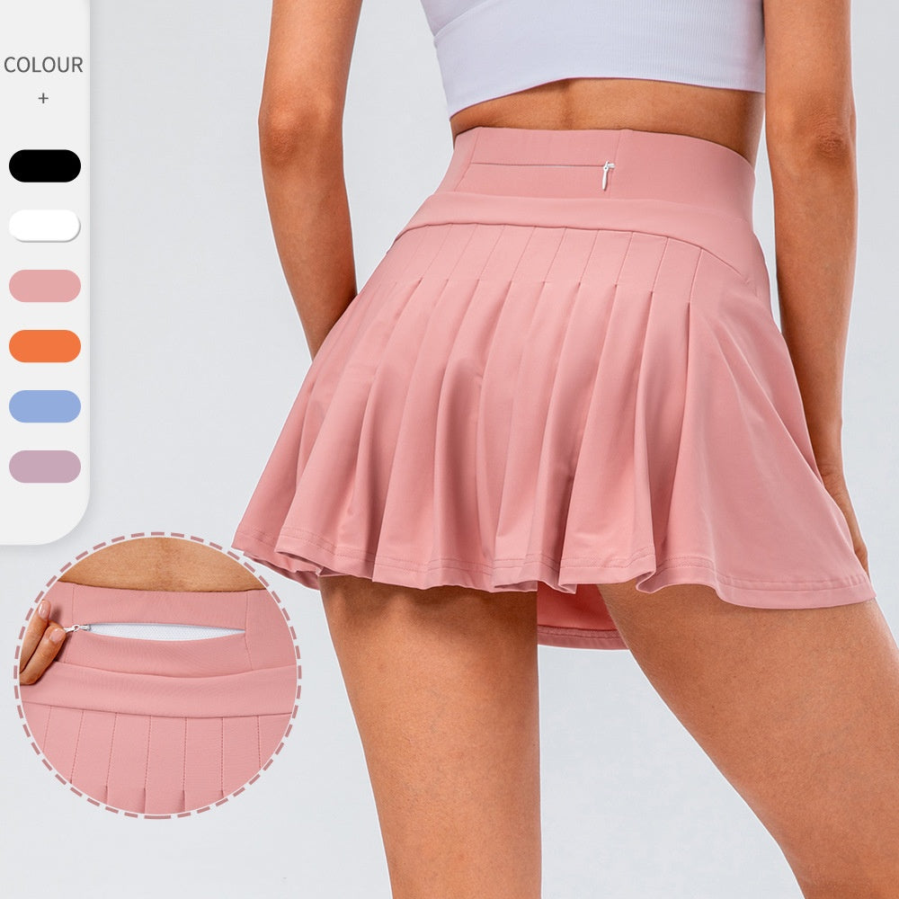 High Quality golf  Tennis Skirt With Zipped Pocket Women Pleated Sports Skirt